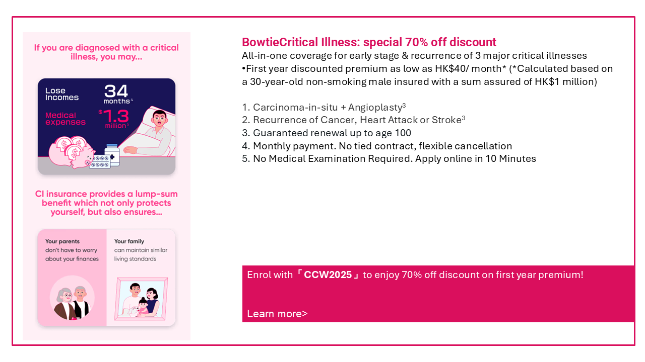 Critical Illness cover from Bowtie and CCW