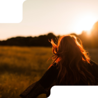 Girl looking at sunset