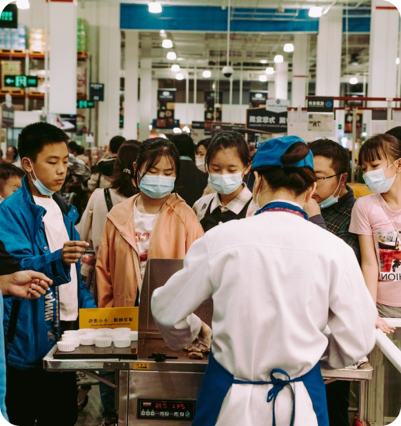 Chinese wearing masks