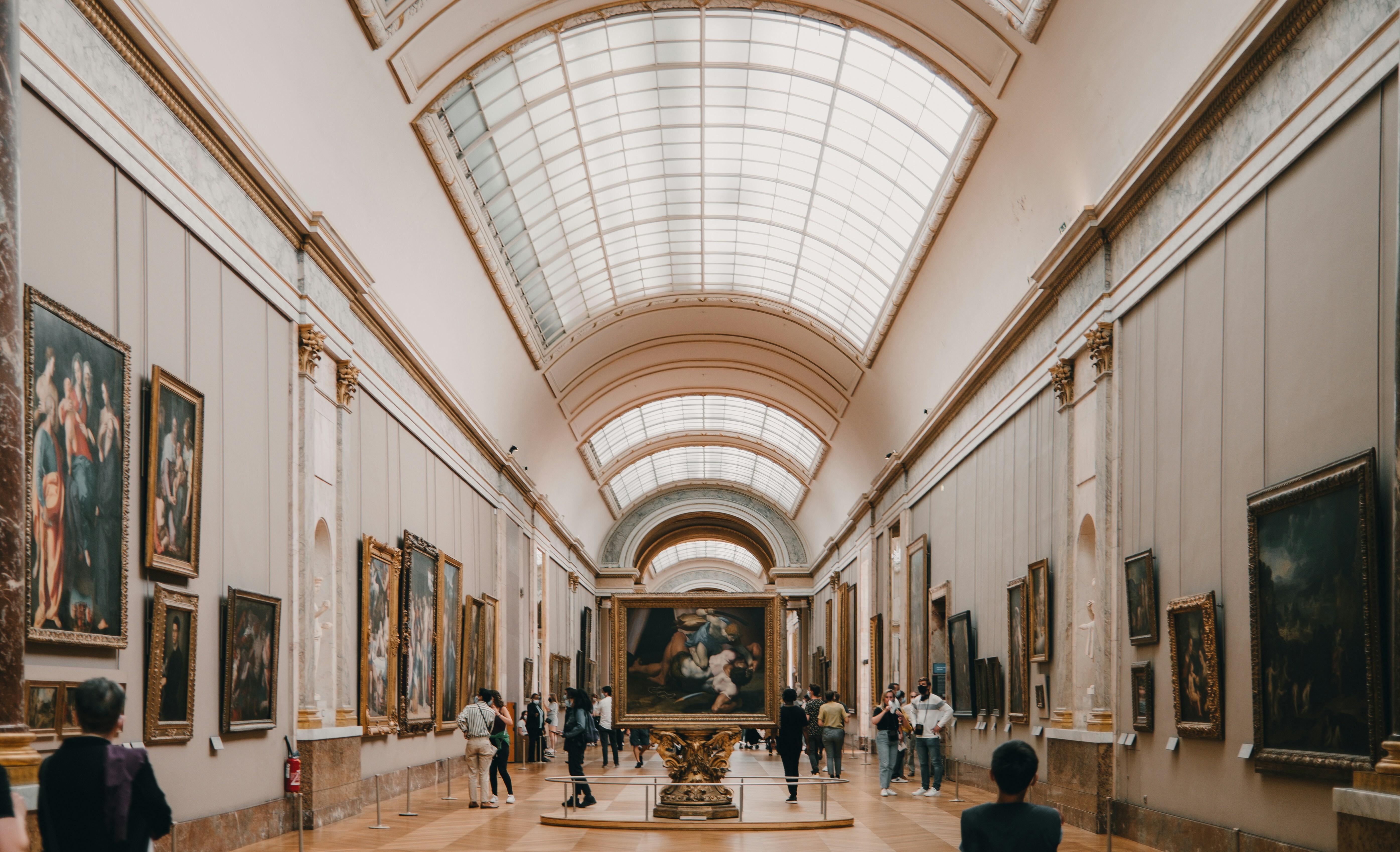 A gallery at the Louvre museum in Paris, France