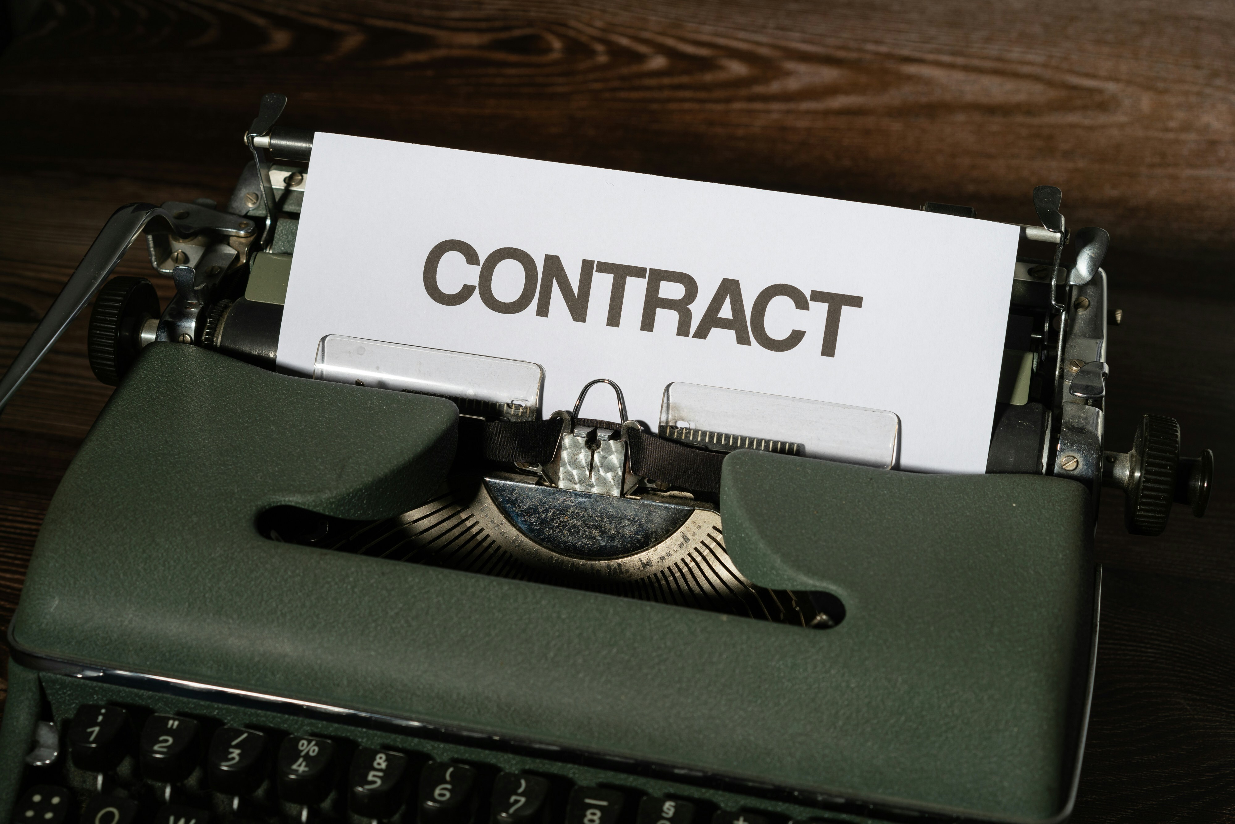 Contract in a typewriter